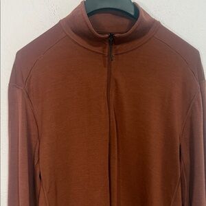NOBULL Men Chestnut Merino Wool Blend Half Zip Lightweight Workout Shirt Size L